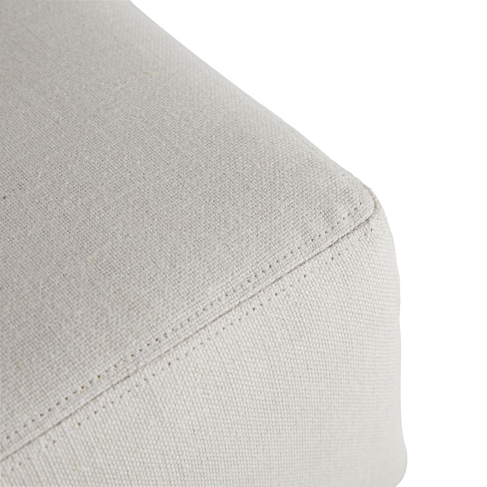Louie Ottoman Bone Linen - Brown