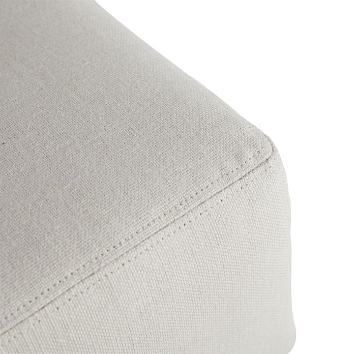 Louie Ottoman Bone Linen - Brown