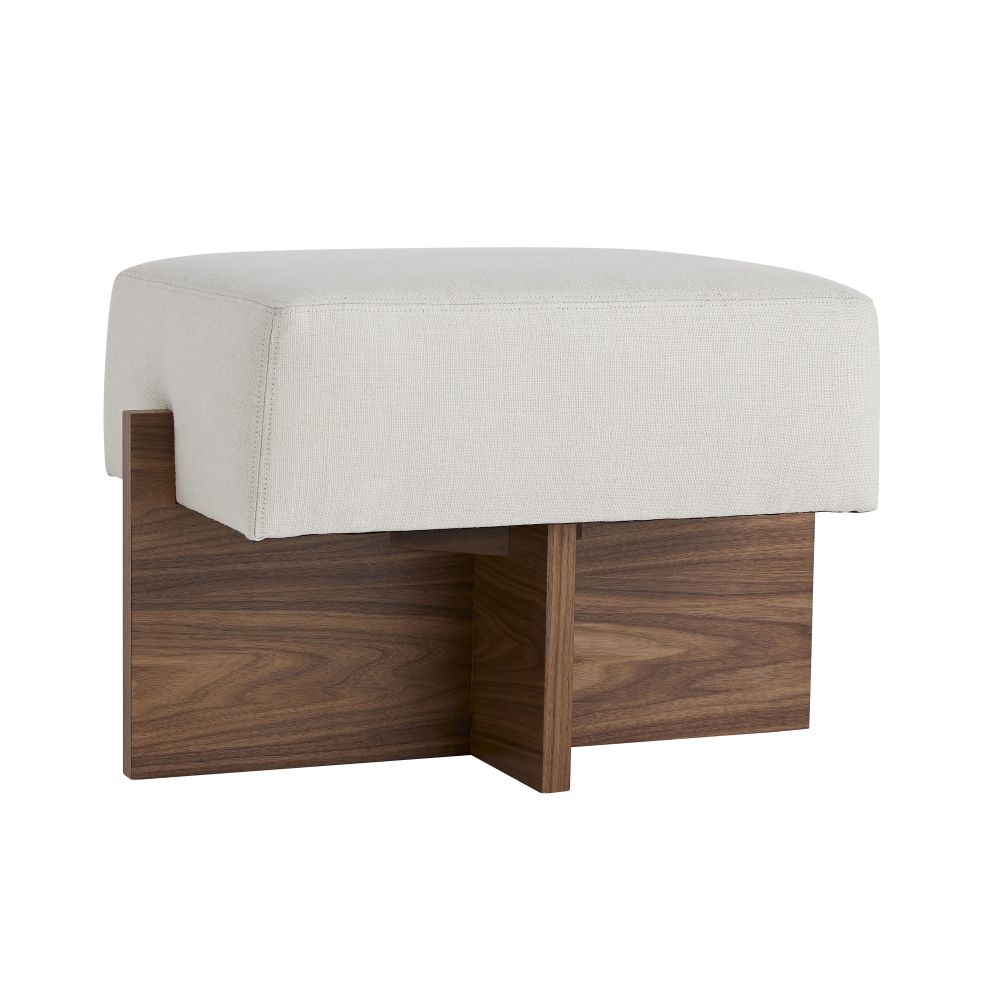 Stools & Ottomans Louie Ottoman Bone Linen - Brown