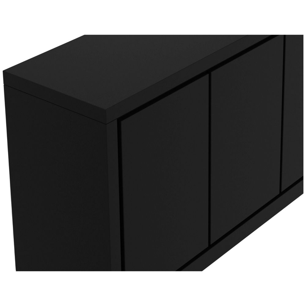 Maze Buffet Black Matte Textured, 4-Door