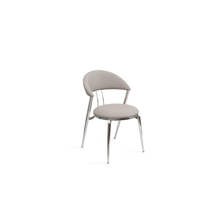 Geneva Dining Chair-Whiteline Modern Living-WHITELINE-DC1640-GRY-Dining Chairs-1-France and Son