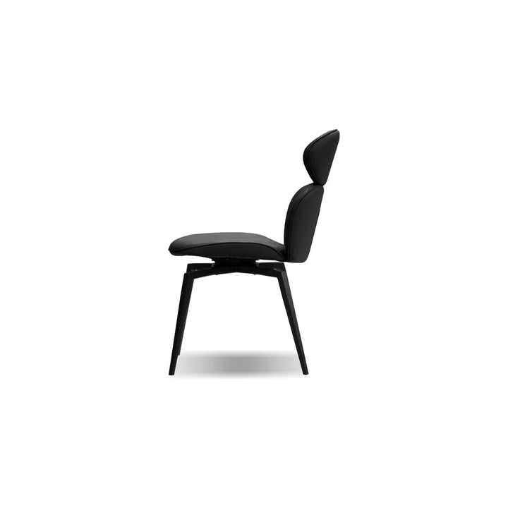 Dining Chairs Antler Swivel Dining Chair Slate Grey Leatherette Black Powder Coated Steel Base