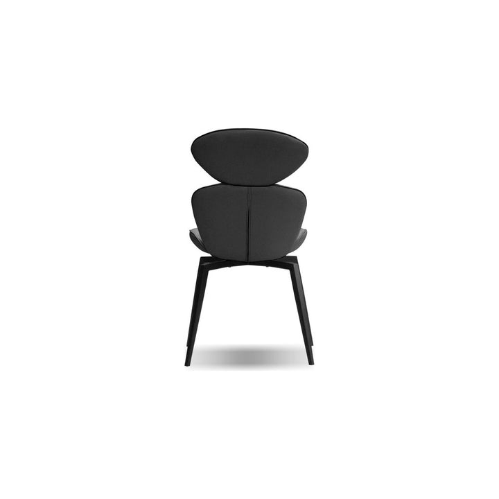 Antler Swivel Dining Chair Slate Grey Leatherette Black Powder Coated Steel Base