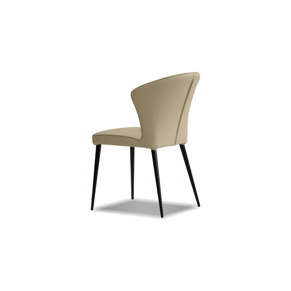 Dining Chairs Ariel Dining Chair Wheat Leather Black Powder Coated Steel Base