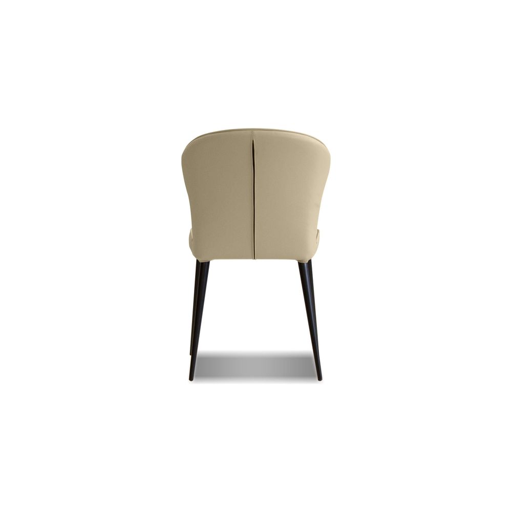 Dining Chairs Ariel Dining Chair Wheat Leather Black Powder Coated Steel Base