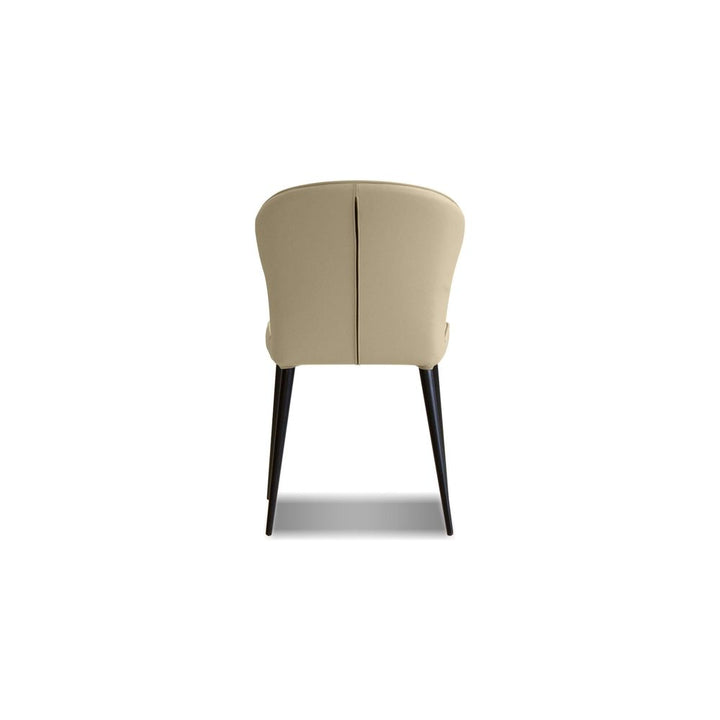 Dining Chairs Ariel Dining Chair Wheat Leather Black Powder Coated Steel Base