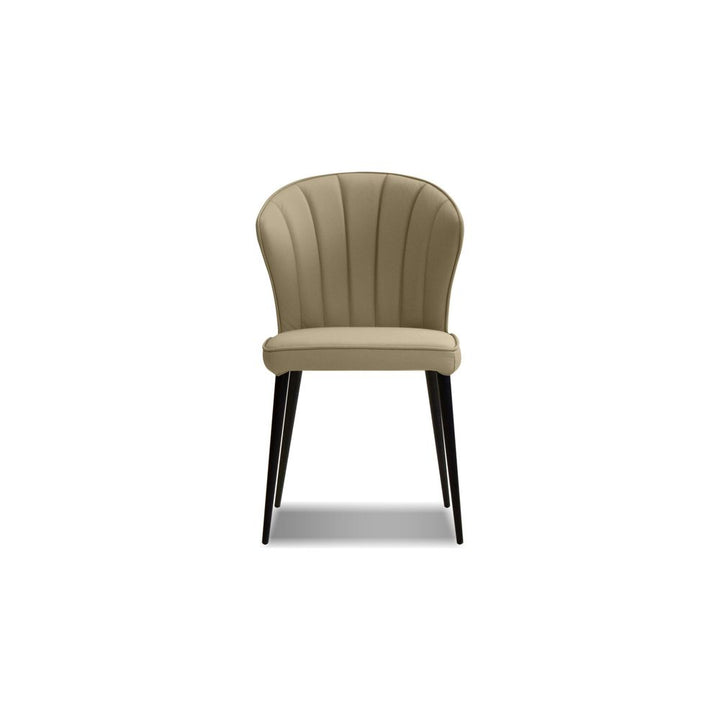 Dining Chairs Ariel Dining Chair Wheat Leather Black Powder Coated Steel Base