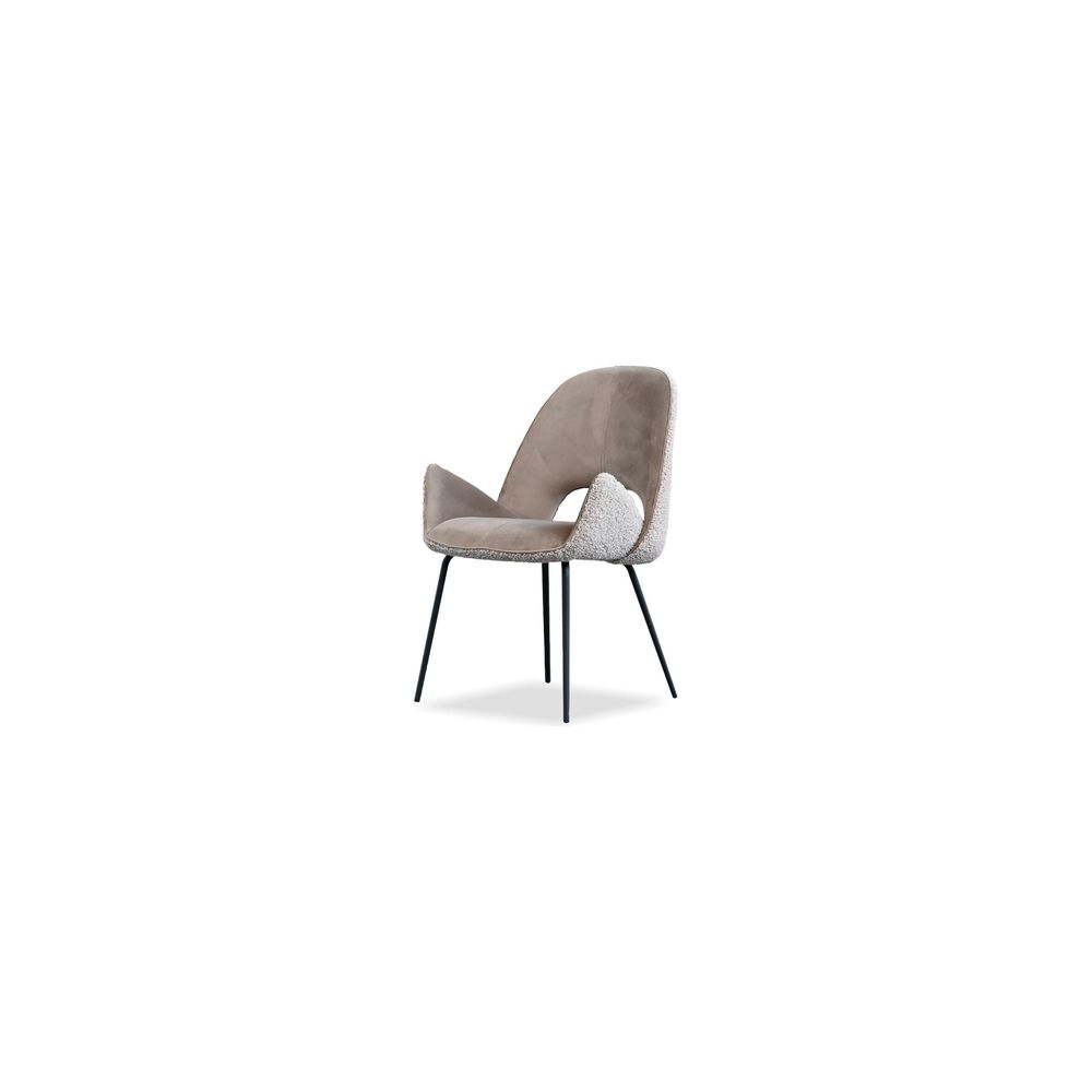 Dining Chairs Dolce Dining Chair Cool Taupe Fabric Black Powder Coated Steel Base , 1/Box