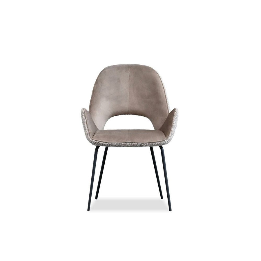 Dining Chairs Dolce Dining Chair Cool Taupe Fabric Black Powder Coated Steel Base , 1/Box