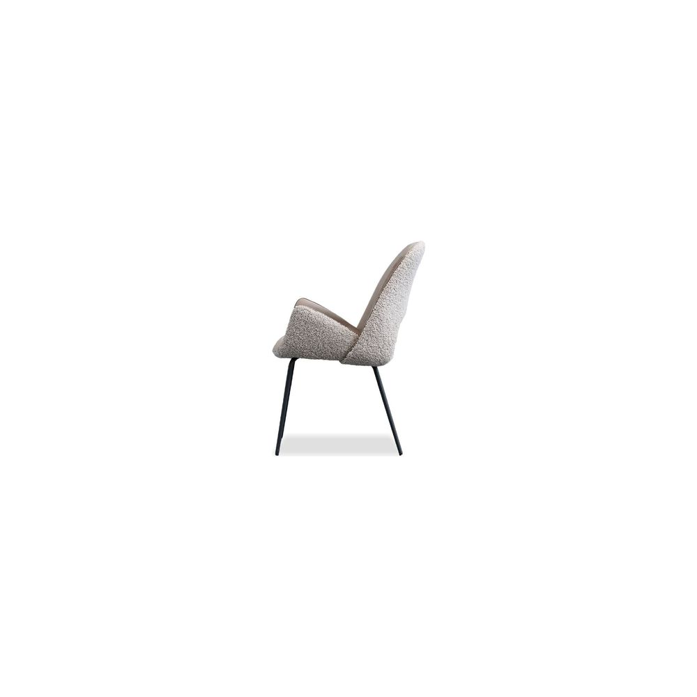 Dining Chairs Dolce Dining Chair Cool Taupe Fabric Black Powder Coated Steel Base , 1/Box