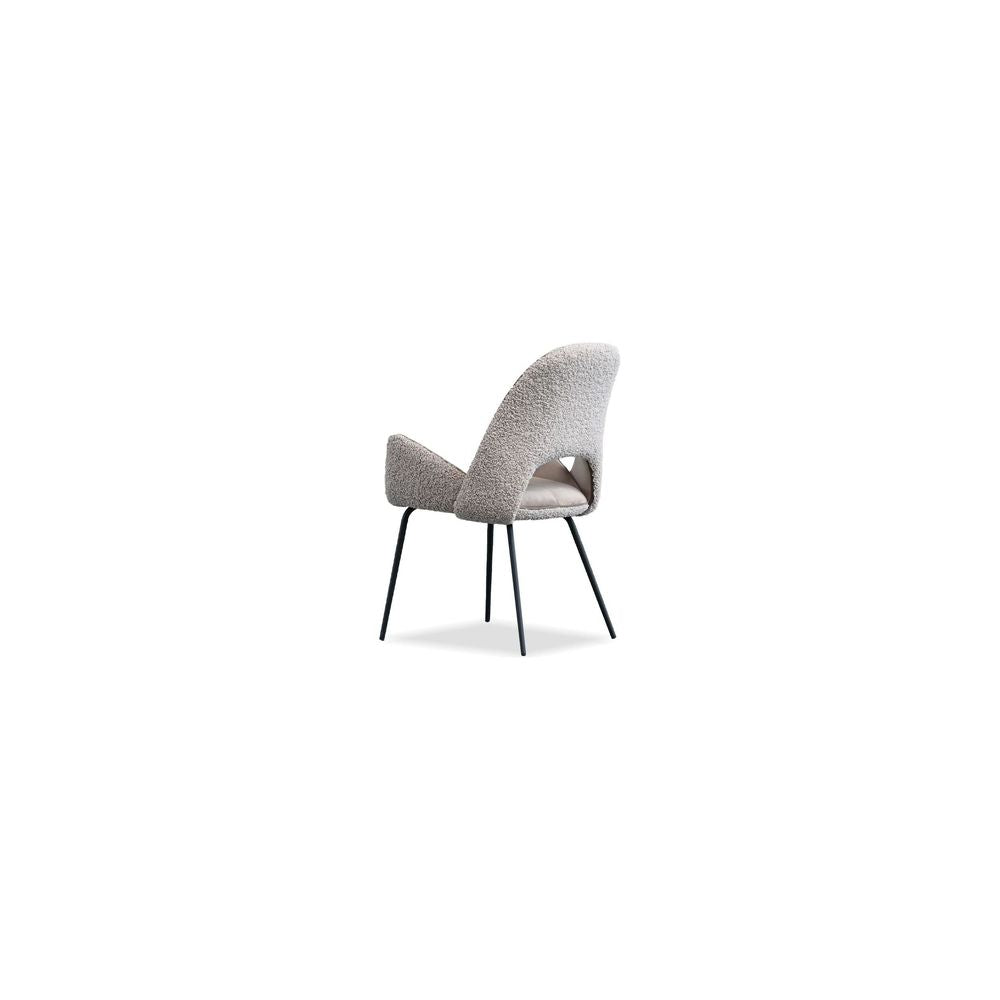 Dining Chairs Dolce Dining Chair Cool Taupe Fabric Black Powder Coated Steel Base , 1/Box