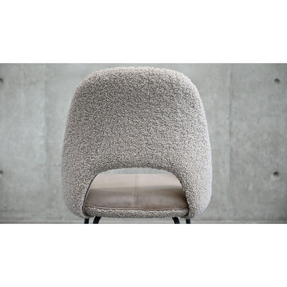 Dolce Dining Chair Cool Taupe Fabric Black Powder Coated Steel Base , 1/Box