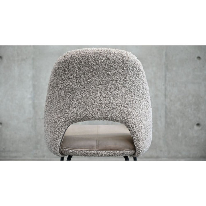 Dolce Dining Chair Cool Taupe Fabric Black Powder Coated Steel Base , 1/Box