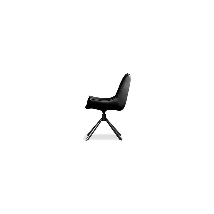 Dining Chairs Giulia Swivel Dining Chair Ink Black Leather Black Powder Coated Steel Base , 2/2 Box
