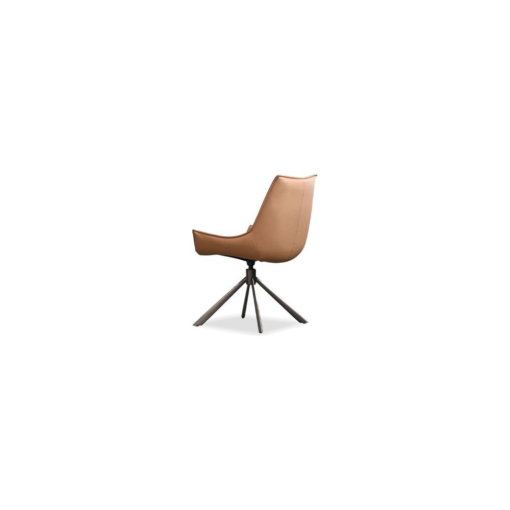 Dining Chairs Giulia Swivel Dining Chair Golden Rum Leather Antique Bronze Powder Coated Steel Base , 2/2 Box