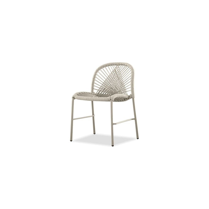 Outdoor Dining Chairs Kamari Stackable Dining Chair Ivory Rope Taupe Powder Coater, Indoor-Outdoor 4/Box
