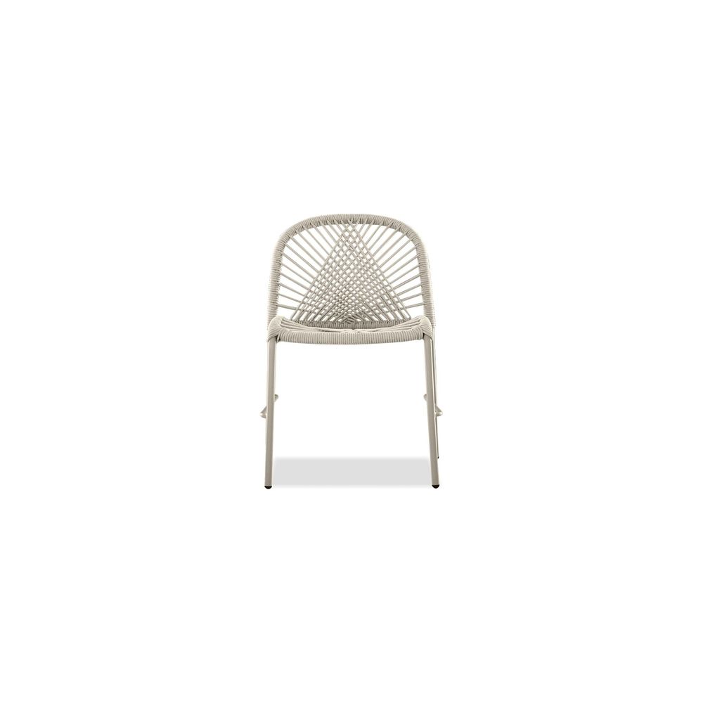 Outdoor Dining Chairs Kamari Stackable Dining Chair Ivory Rope Taupe Powder Coater, Indoor-Outdoor 4/Box