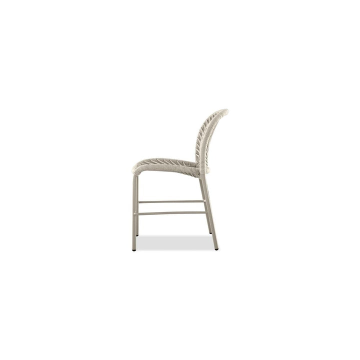 Outdoor Dining Chairs Kamari Stackable Dining Chair Ivory Rope Taupe Powder Coater, Indoor-Outdoor 4/Box