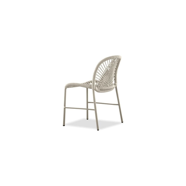 Outdoor Dining Chairs Kamari Stackable Dining Chair Ivory Rope Taupe Powder Coater, Indoor-Outdoor 4/Box