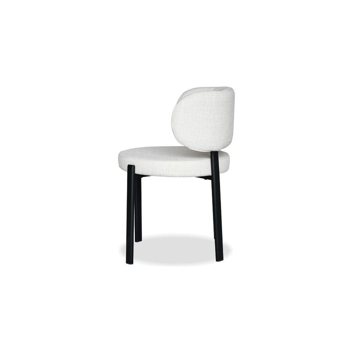 Dining Chairs Lily Dining Chair Alabaster Hopsack Fabric Black Powder Coated Steel Base
