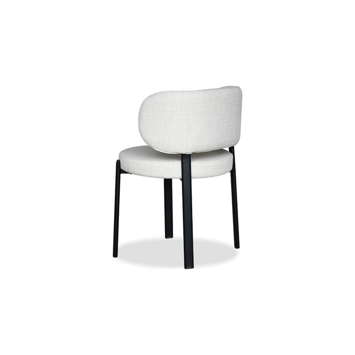 Dining Chairs Lily Dining Chair Alabaster Hopsack Fabric Black Powder Coated Steel Base