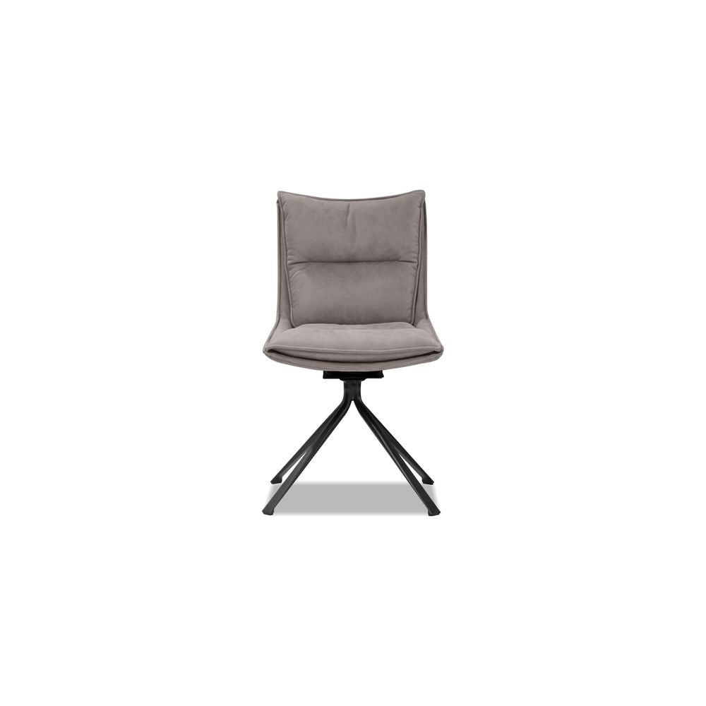 Dining Chairs Puccini Swivel Dining Chair Rhino Ultra Suede Black Powder Coated Steel Base