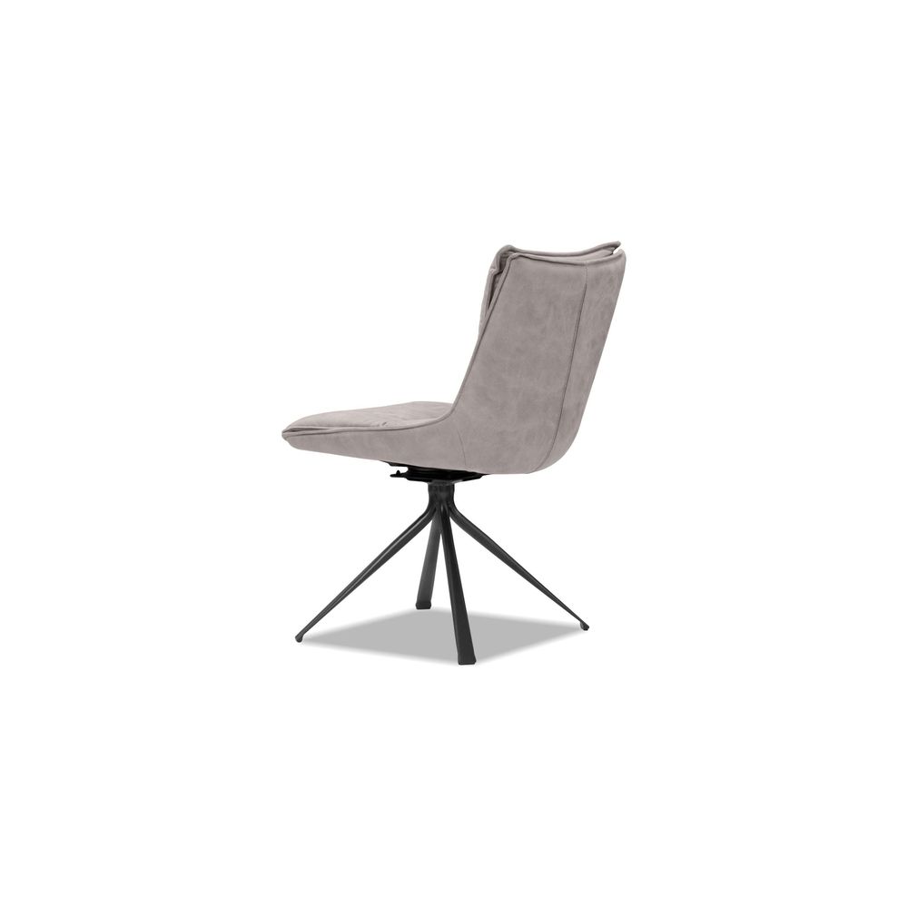 Dining Chairs Puccini Swivel Dining Chair Rhino Ultra Suede Black Powder Coated Steel Base