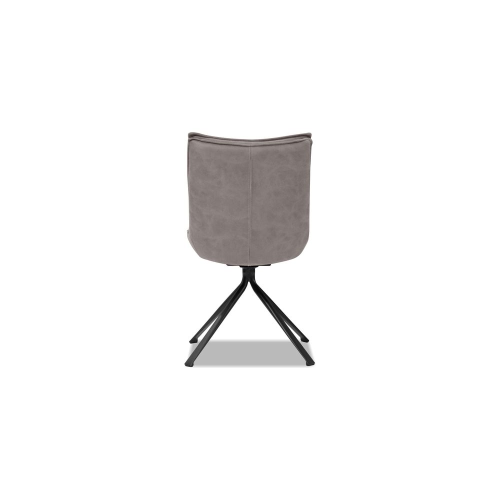 Puccini Swivel Dining Chair Rhino Ultra Suede Black Powder Coated Steel Base