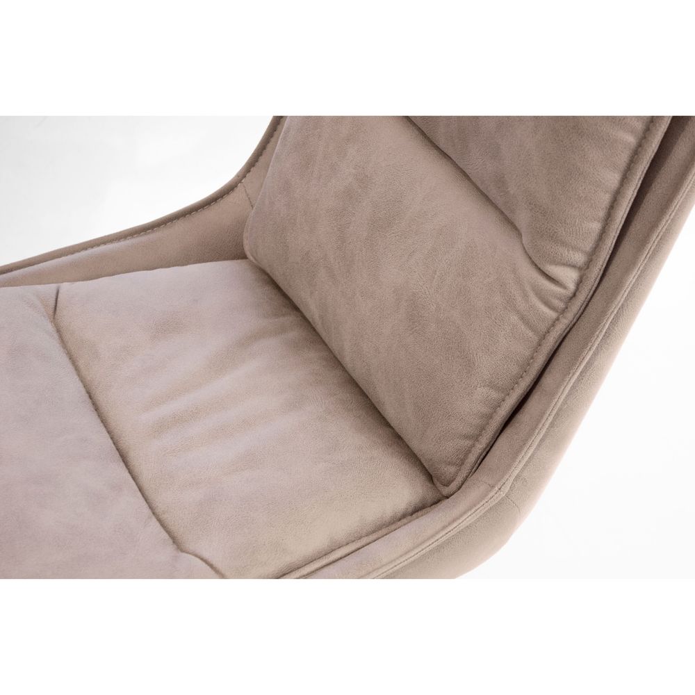 Puccini Swivel Dining Chair Rhino Ultra Suede Black Powder Coated Steel Base