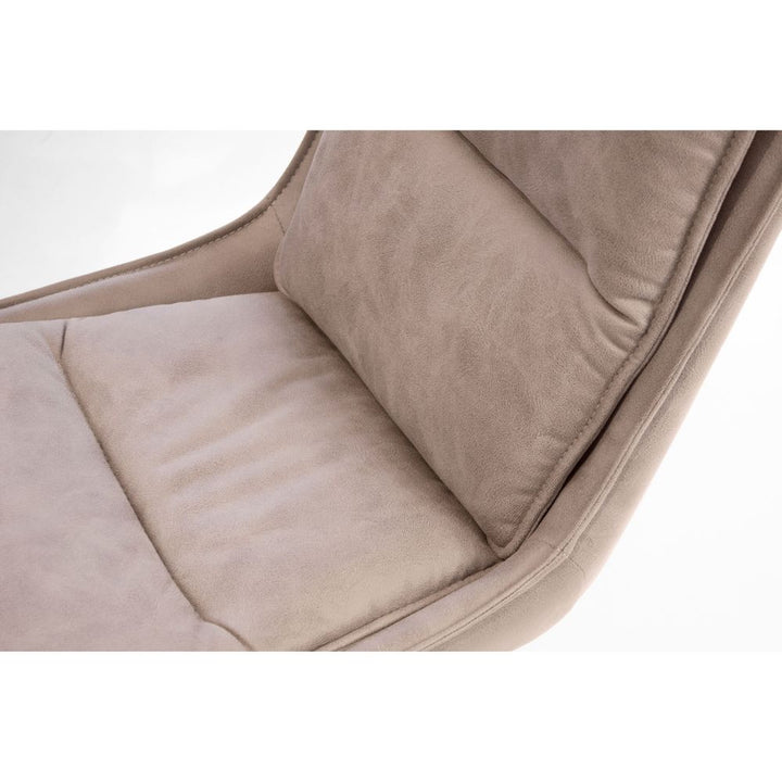 Puccini Swivel Dining Chair Rhino Ultra Suede Black Powder Coated Steel Base