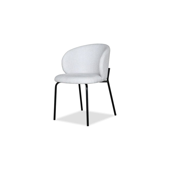 Dining Chairs Shepley Dining Chair Poplar Weave Fabric Black Powder Coated Steel Base