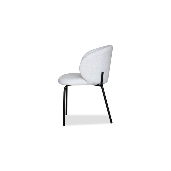 Dining Chairs Shepley Dining Chair Poplar Weave Fabric Black Powder Coated Steel Base