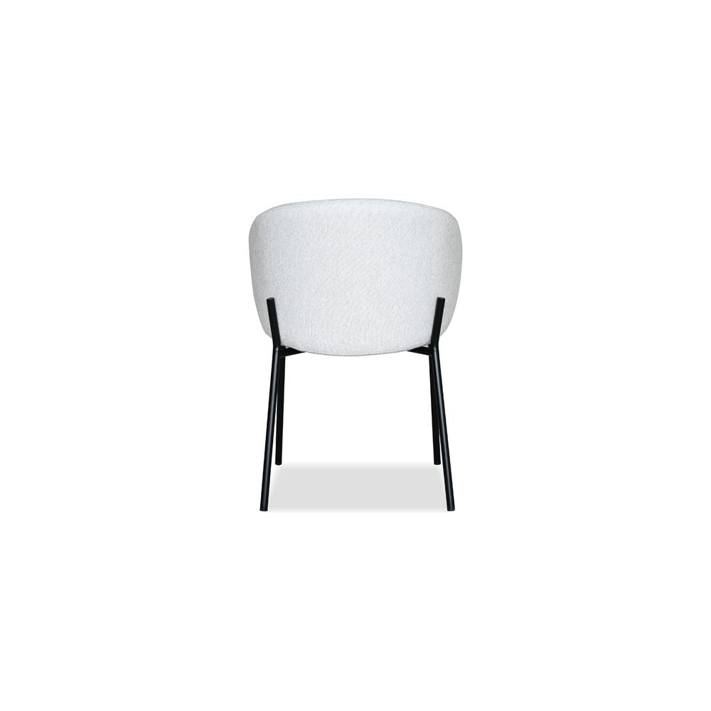 Shepley Dining Chair Poplar Weave Fabric Black Powder Coated Steel Base