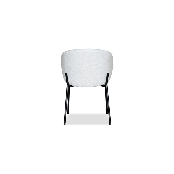 Shepley Dining Chair Poplar Weave Fabric Black Powder Coated Steel Base