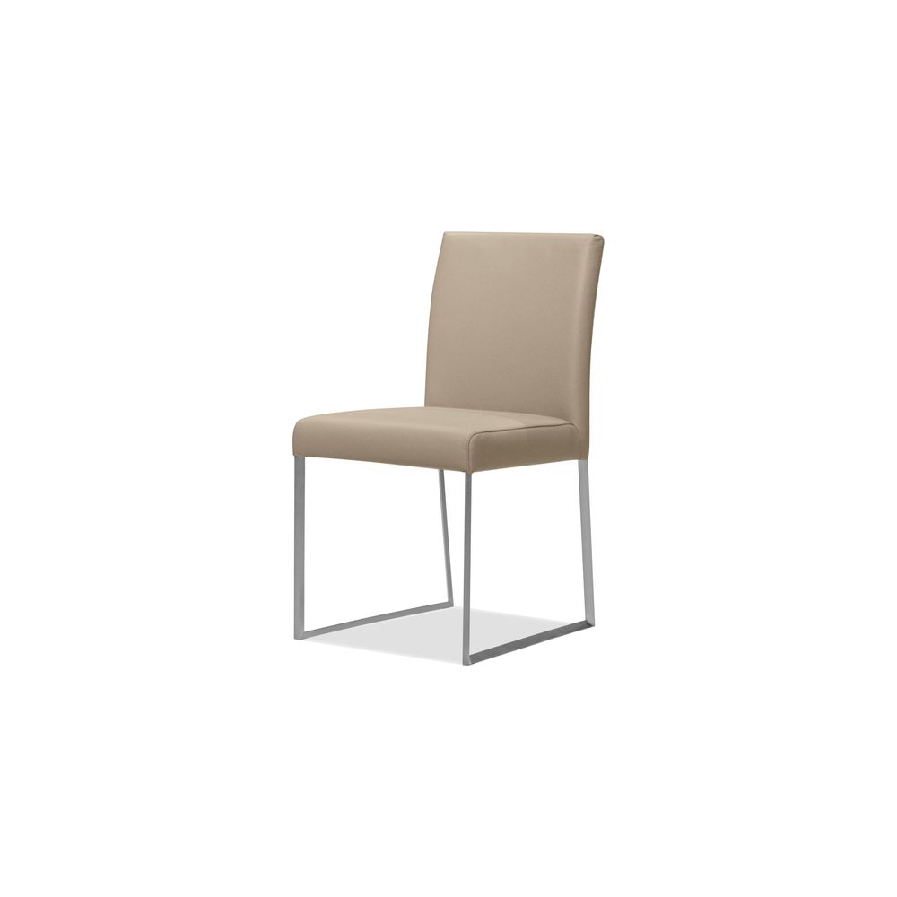 Dining Chairs Tate Dining Chair Wheat Leather Brushed Stainless Steel Base