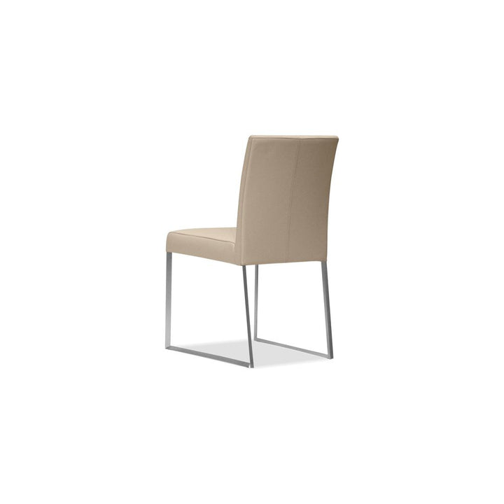 Dining Chairs Tate Dining Chair Wheat Leather Brushed Stainless Steel Base