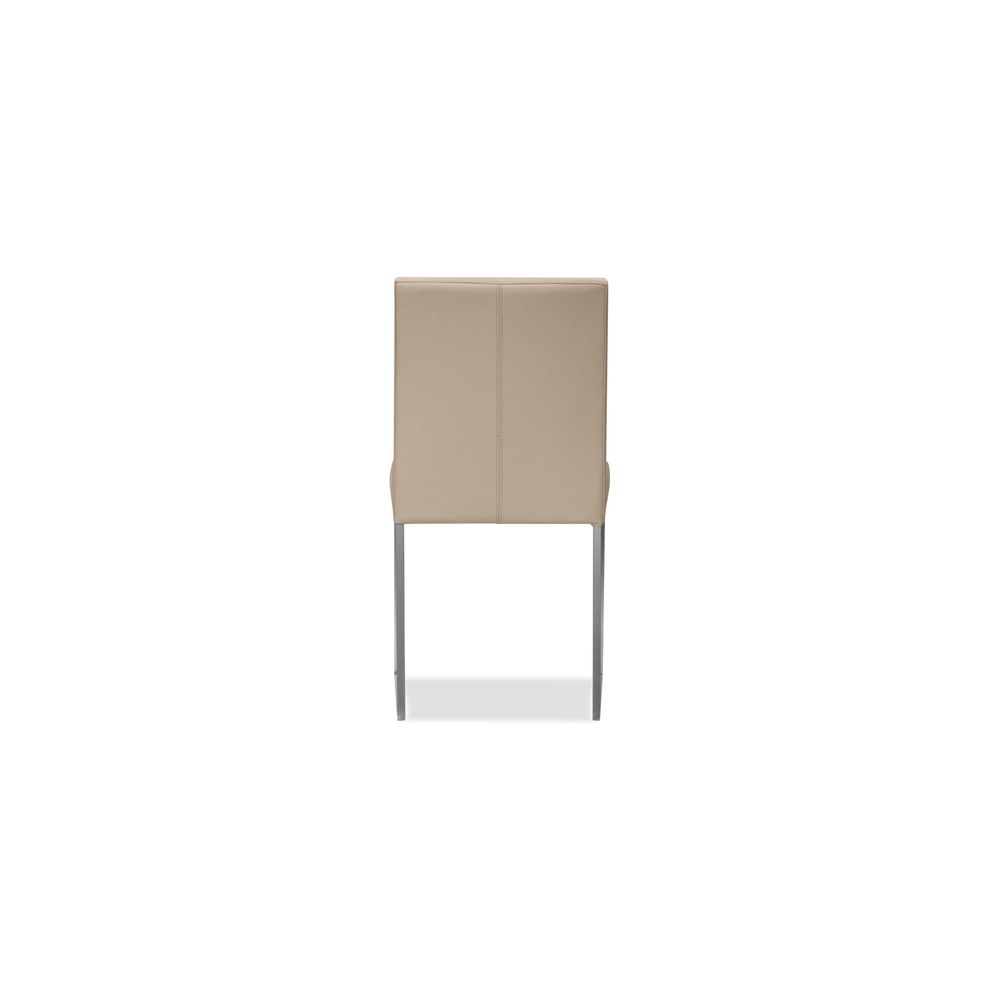 Tate Dining Chair Wheat Leather Brushed Stainless Steel Base
