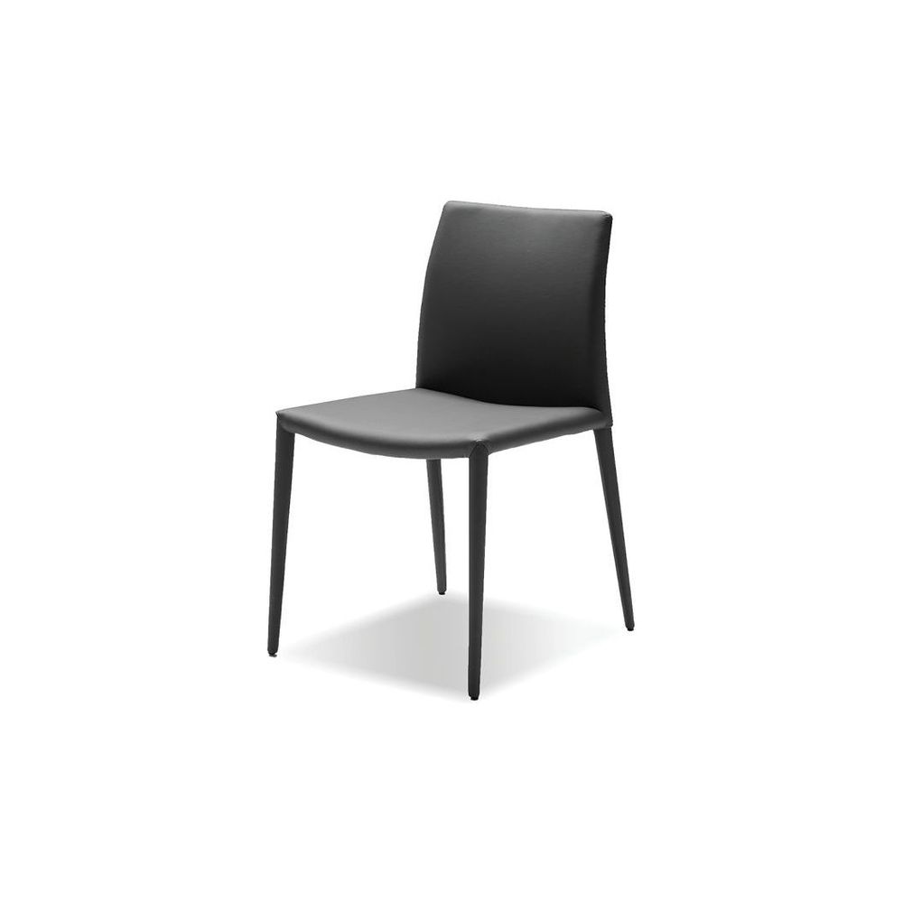 Dining Chairs Zeno Dining Chair Grey Leatherette Leatherette Upholstered Steel Legs