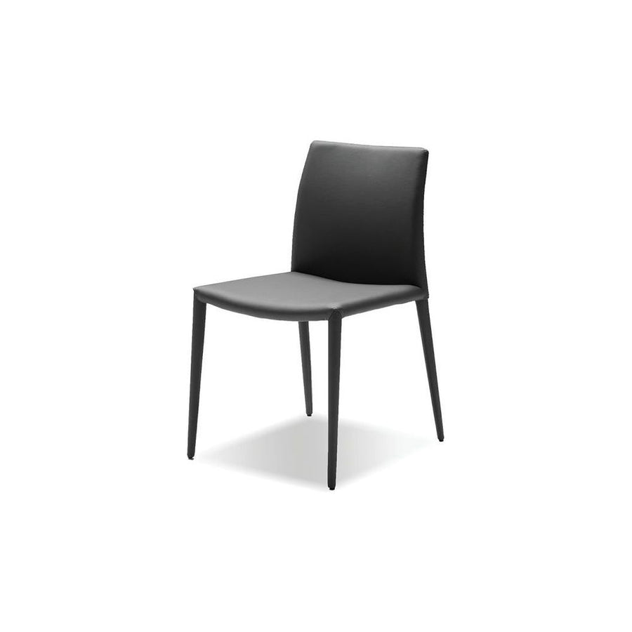 Dining Chairs Zeno Dining Chair Grey Leatherette Leatherette Upholstered Steel Legs