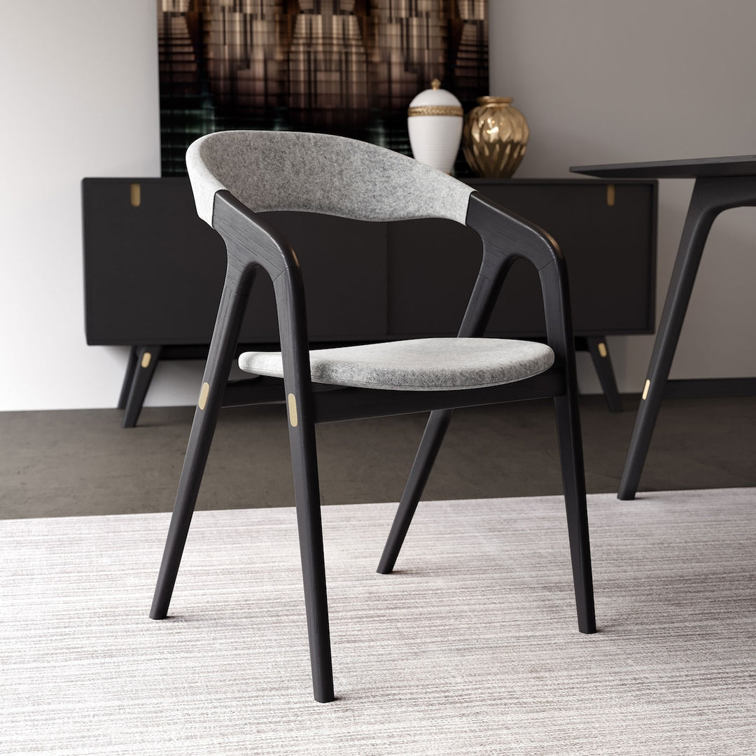 Kaede Dining Chair - Andorra Wool / Black Oak