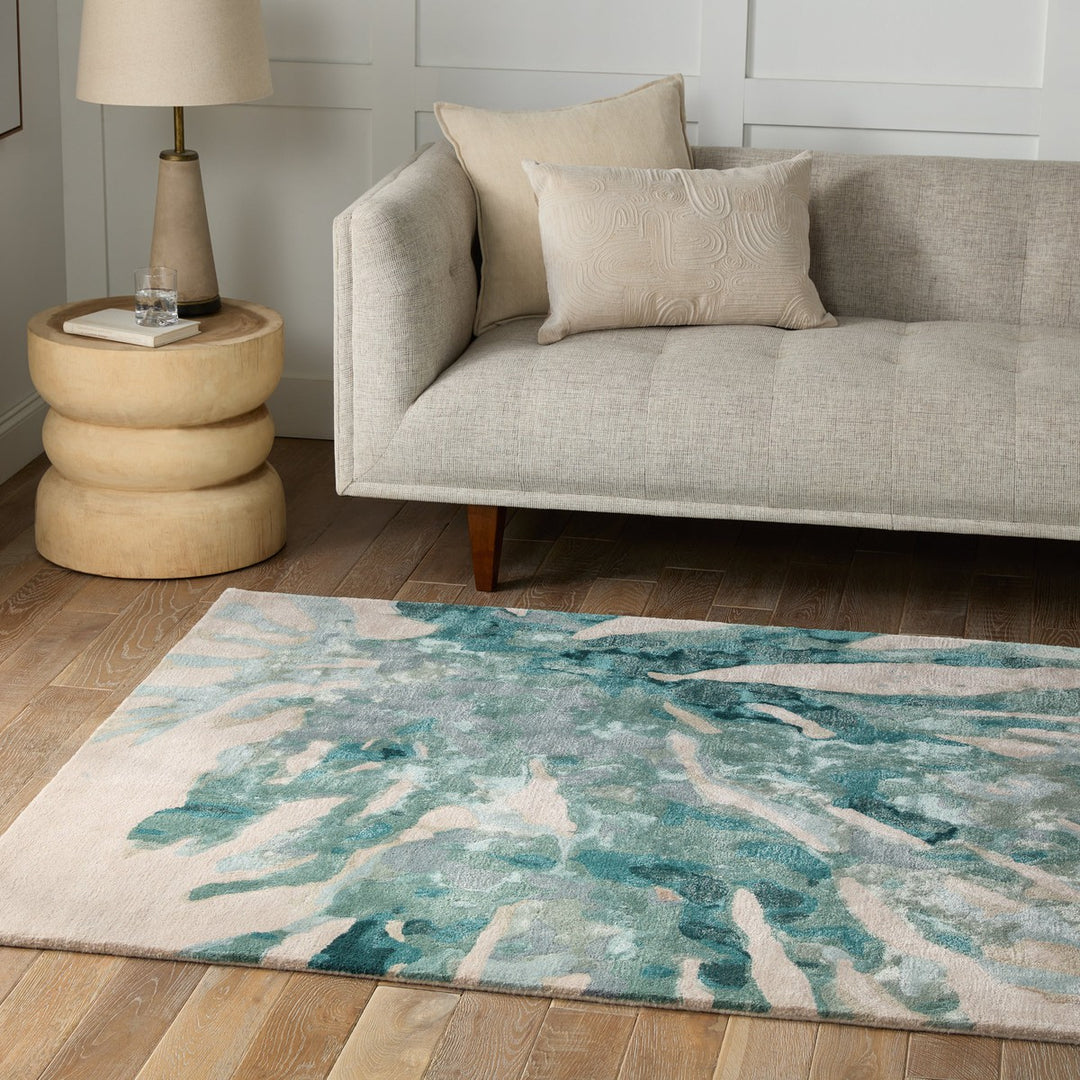 Jaipur Living Atoll Handmade Animal Pattern Teal/ Sage Area Rug (9'X12')