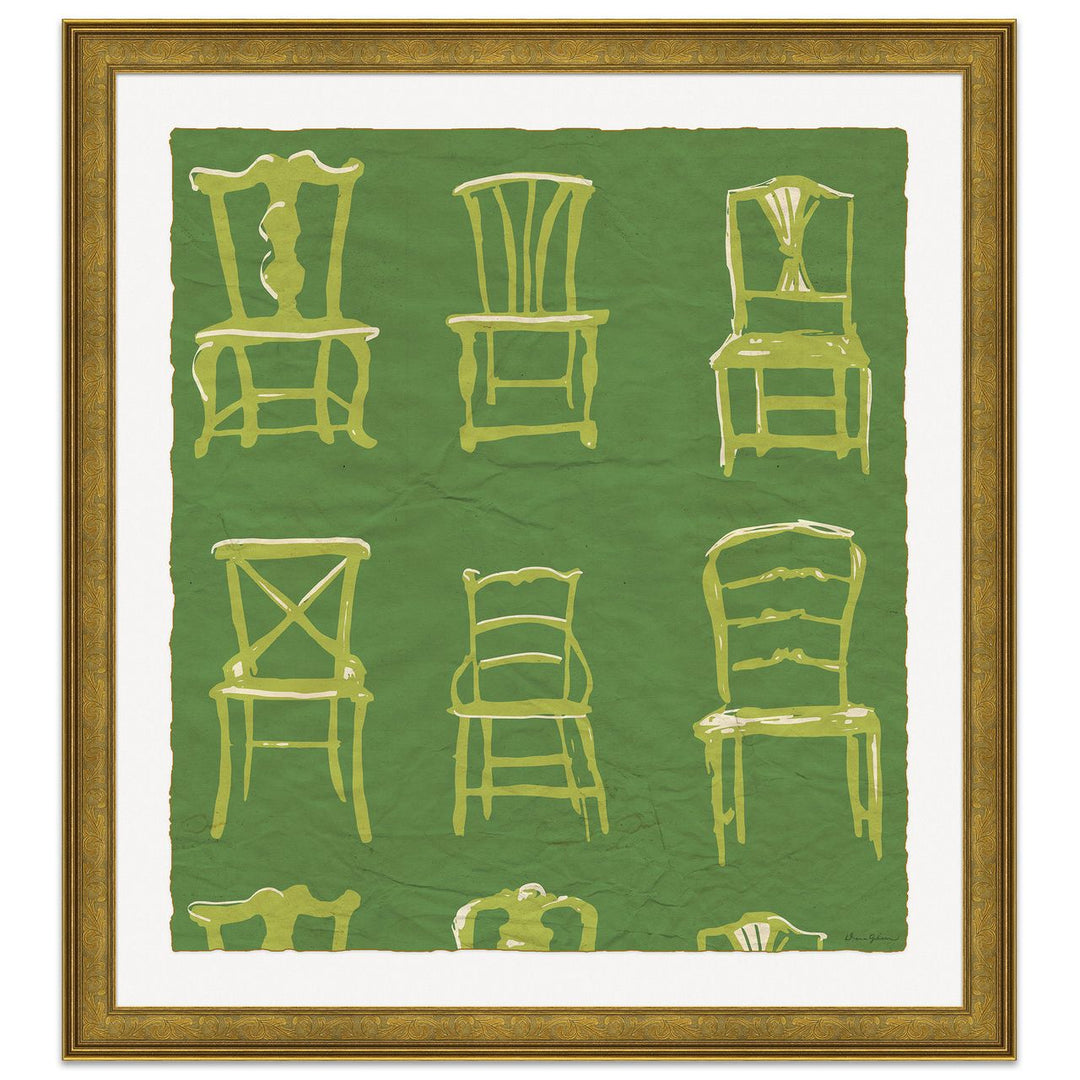 Painted Chairs in Green by Soicher Marin