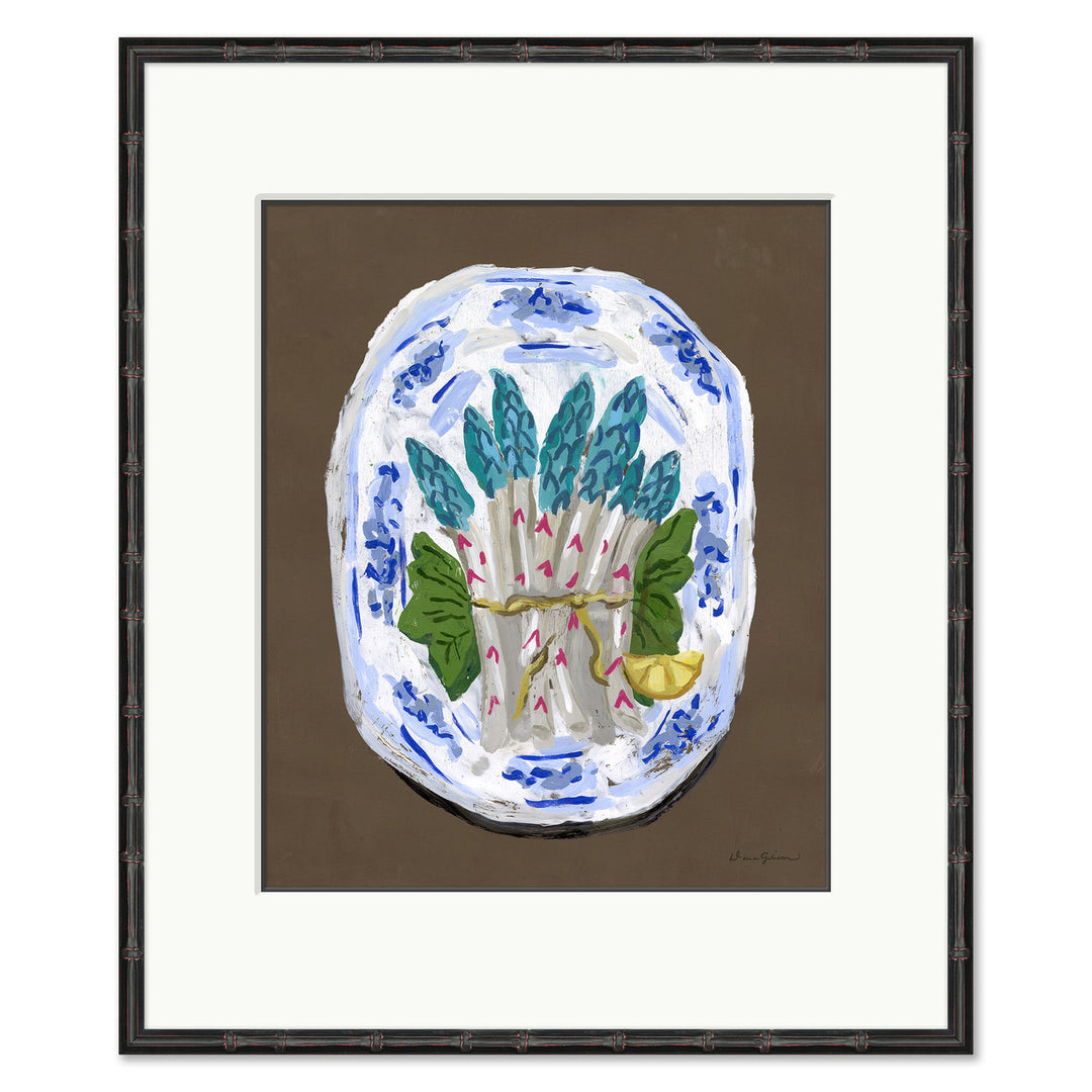 Blue Asparagus on Delft by Soicher Marin