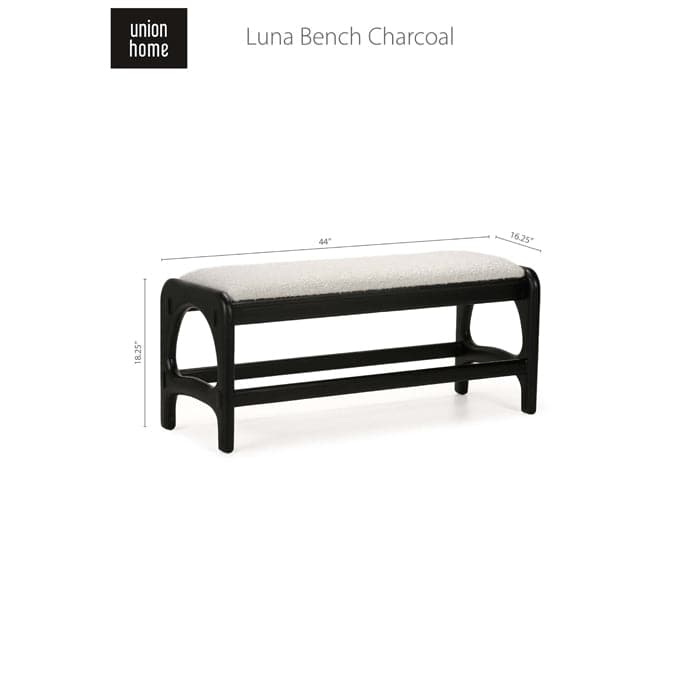 Luna Bench – Charcoal-Union Home Furniture-UNION-DIN00287-Benches-5-France and Son