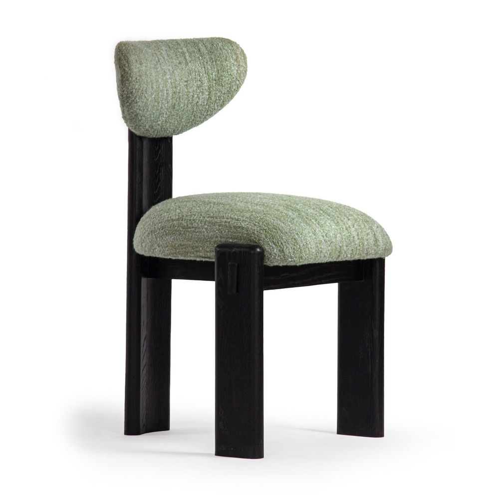 Elio Barrel Fabric and Metal Dining Chair