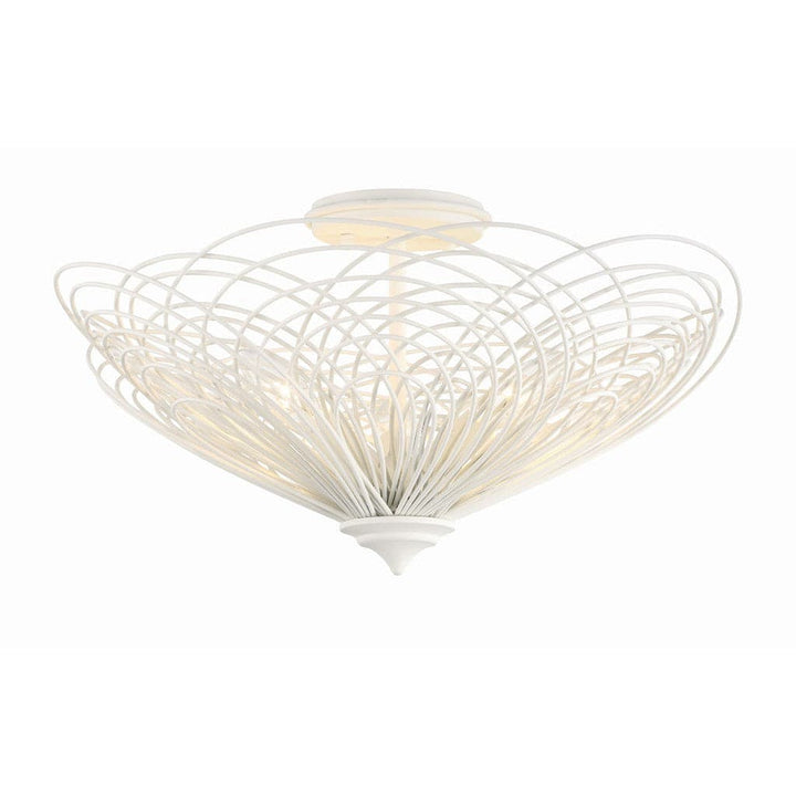 Doral 3 Light Matte White Semi Flush Mount-Crystorama Lighting Company-CRYSTO-DOR-B7703-MT-Flush Mounts-1-France and Son