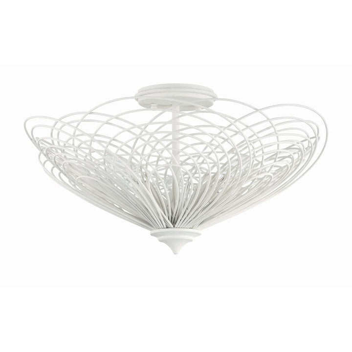 Doral 3 Light Matte White Semi Flush Mount-Crystorama Lighting Company-CRYSTO-DOR-B7703-MT-Flush Mounts-2-France and Son