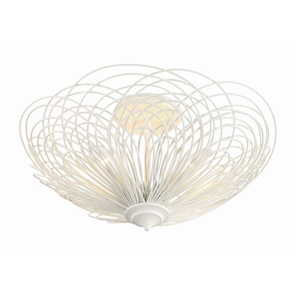 Doral 3 Light Matte White Semi Flush Mount-Crystorama Lighting Company-CRYSTO-DOR-B7703-MT-Flush Mounts-3-France and Son