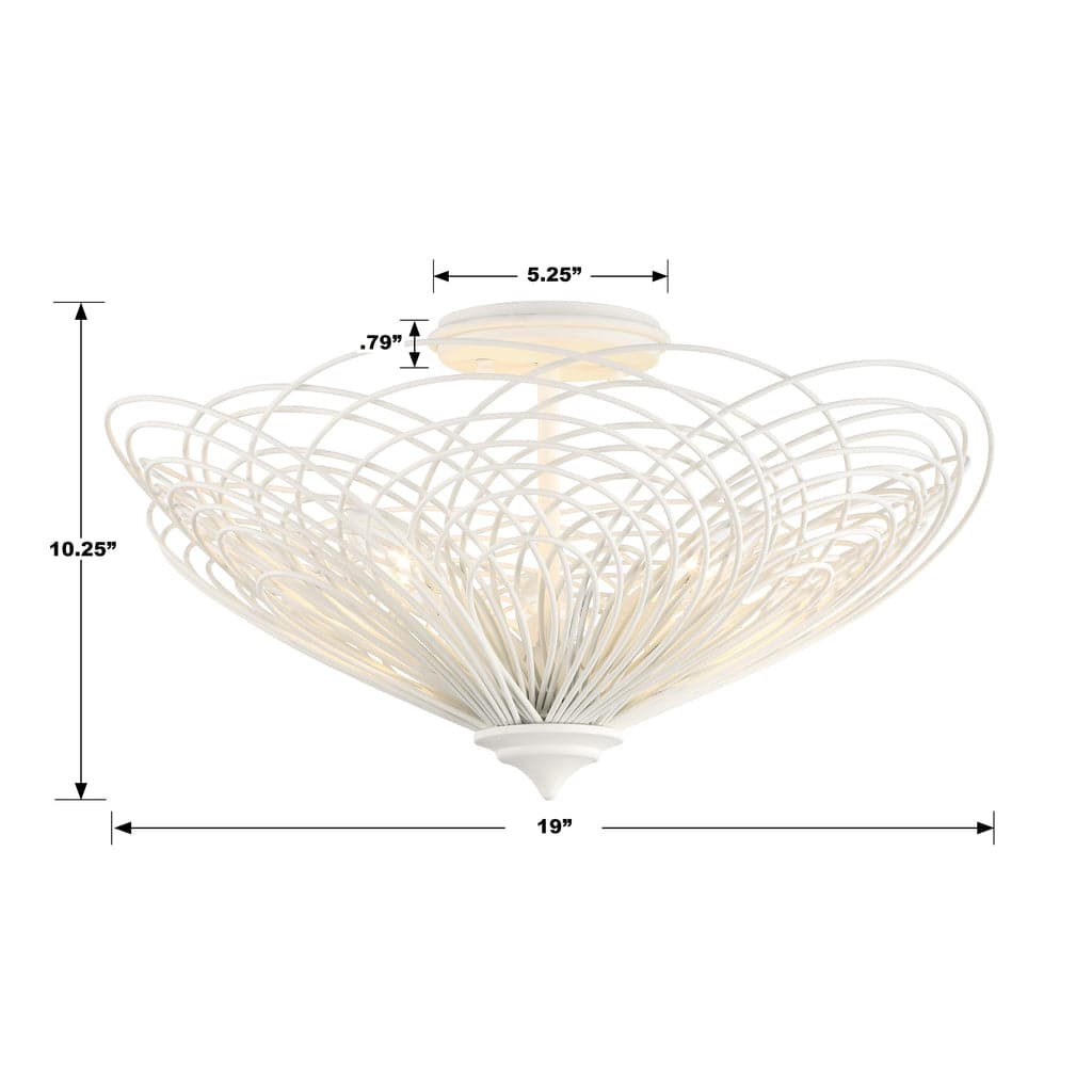 Doral 3 Light Matte White Semi Flush Mount-Crystorama Lighting Company-CRYSTO-DOR-B7703-MT-Flush Mounts-4-France and Son