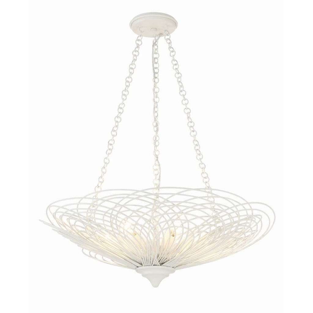 Doral 6 Light Matte White Chandelier-Crystorama Lighting Company-CRYSTO-DOR-B7706-MT-Chandeliers-1-France and Son